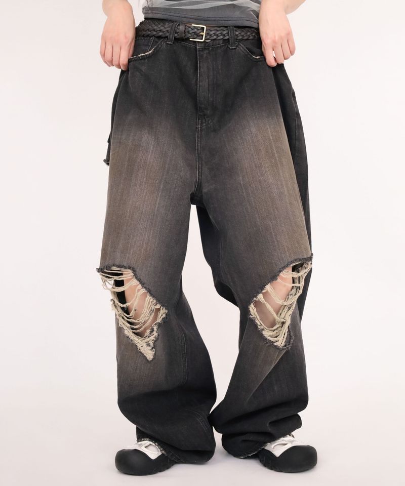 privatelookbook（プライベートルックブック）の「(UNISEX)Torn Twilight black Denim（Pants）」