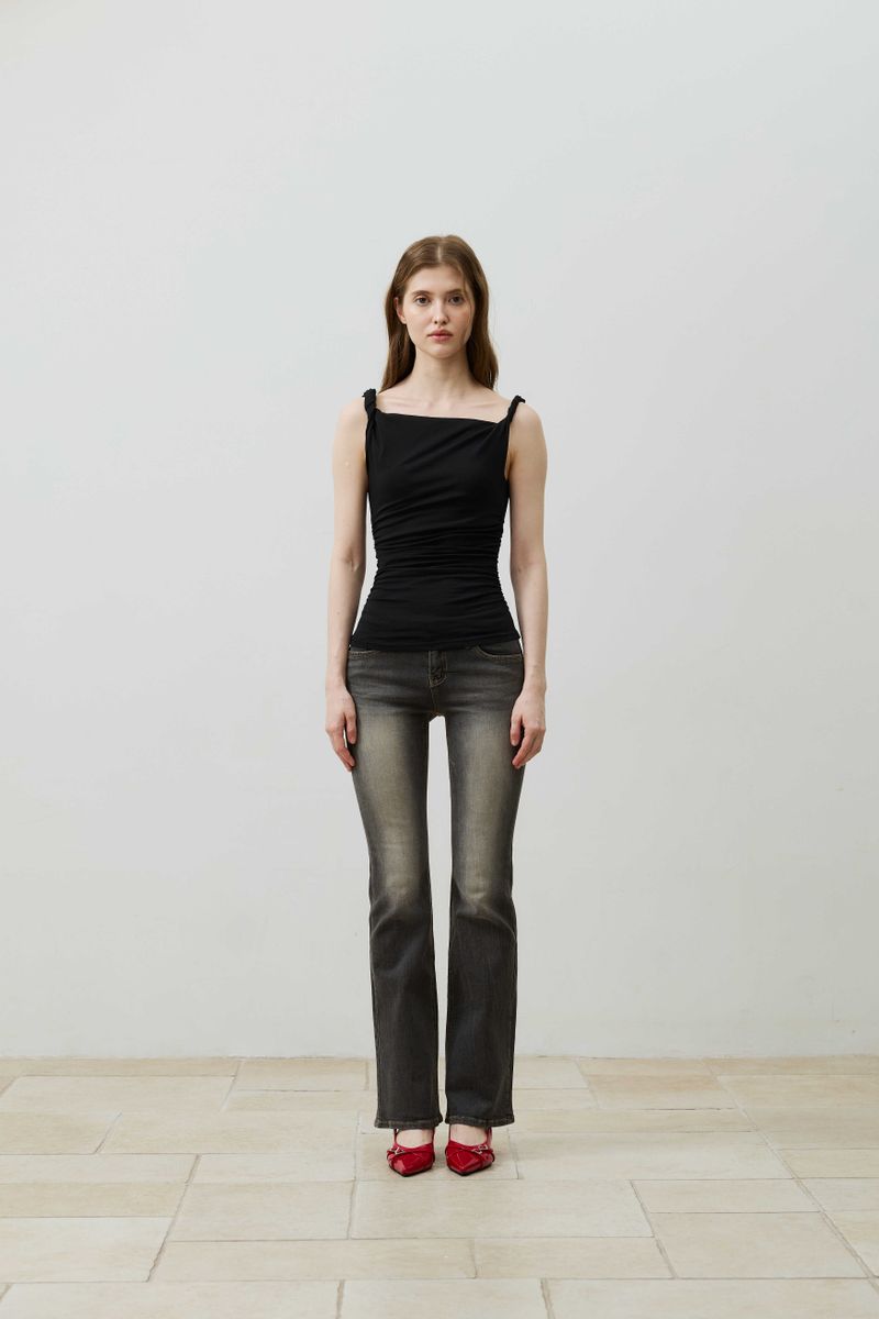 CIEL BOOTCUT DENIM PANTS / BLACK