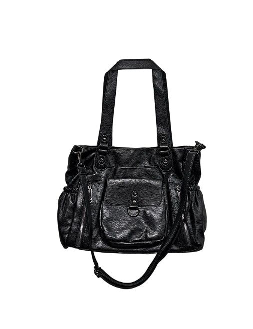 Pin Zipper Ring Pocket Shoulder Bag