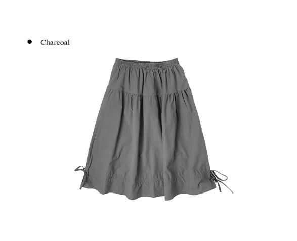 Iseo Strap Flare Banding Long Skirt