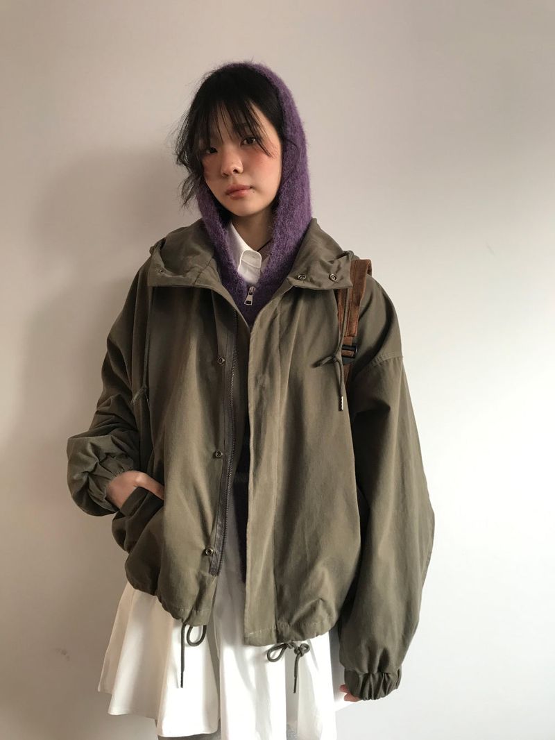 Saint Stripe Knit Hooded Zip-Up (2Colors)