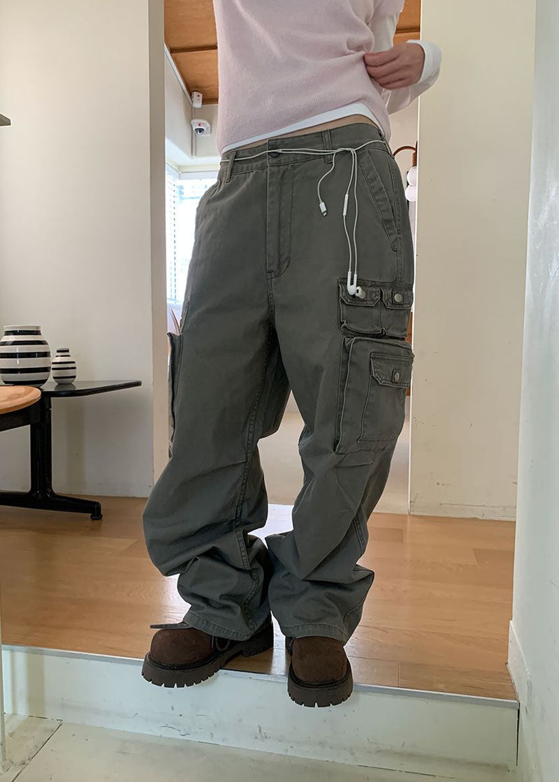 (UNISEX) FIELD BUTTON CARGO PANTS (3color)