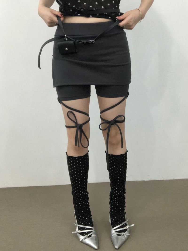 Ribbon Strap Skirt Pants