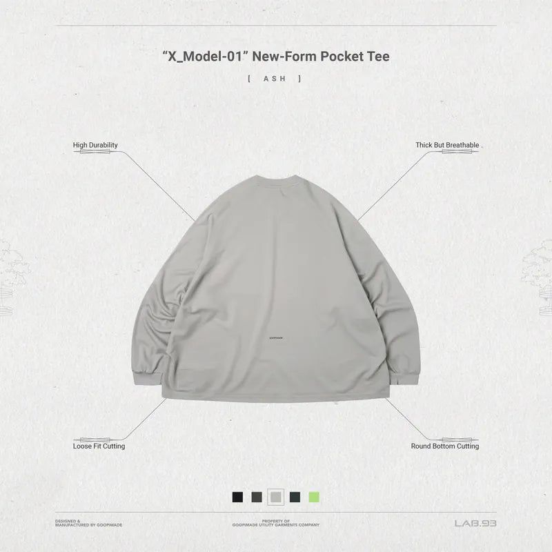 “X_Model-01” New-Form Pocket Tee