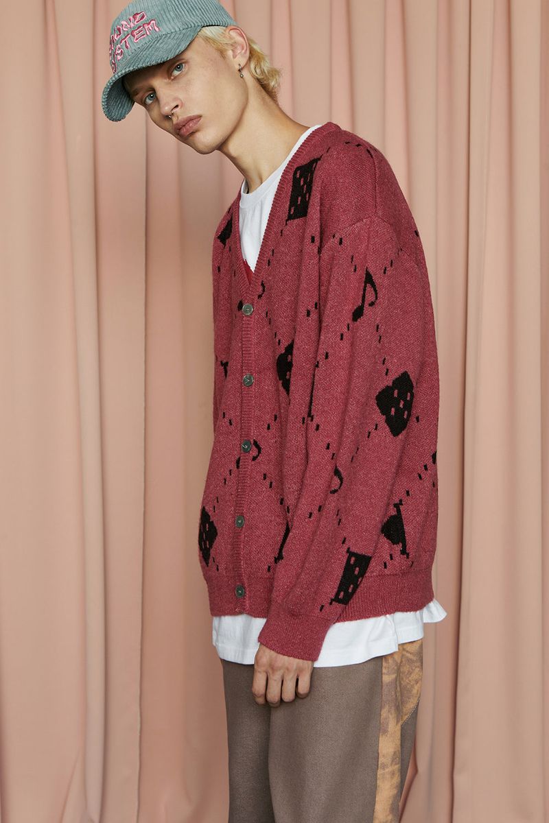 MUSIC ARGYLE CARDIGAN / PINK