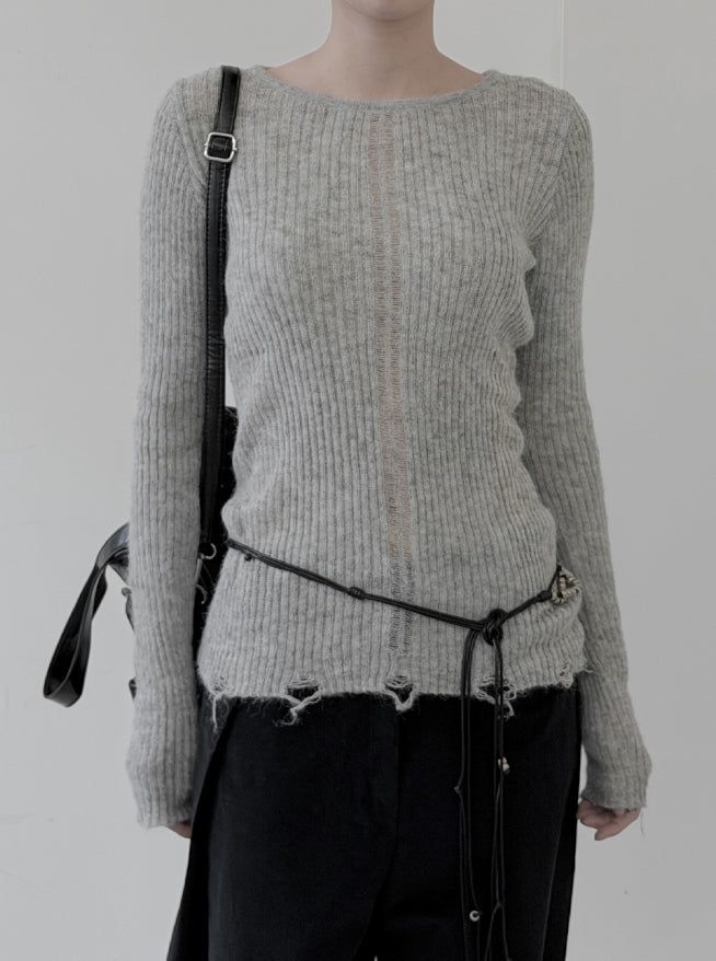 Modern Damage Ribbed Knit