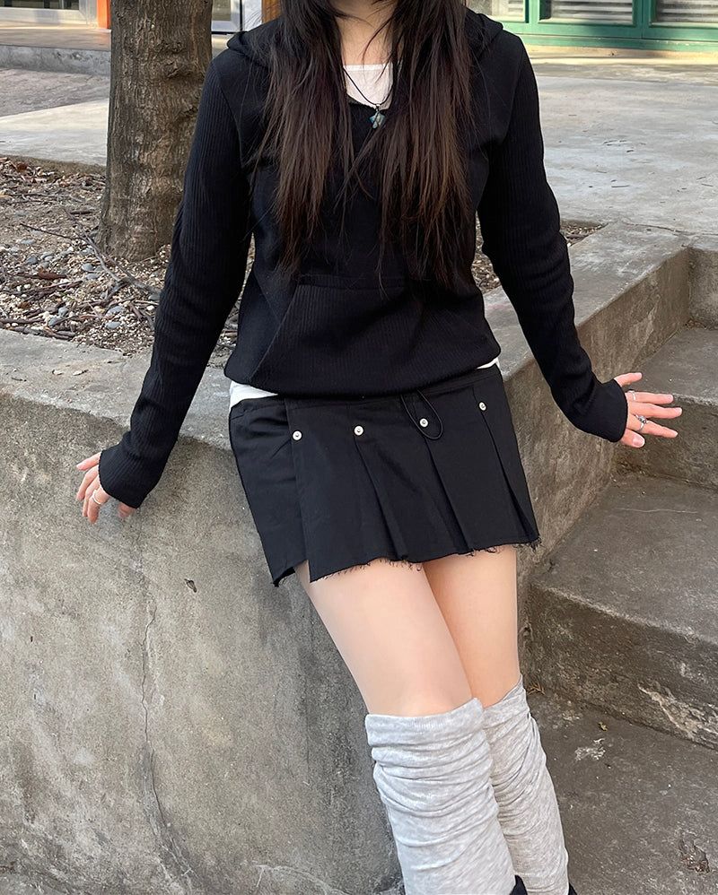 Mixed hooded sweatshirt.