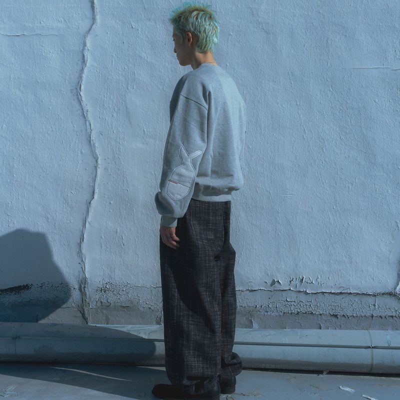 Crumple sweatshirt / Melange gray