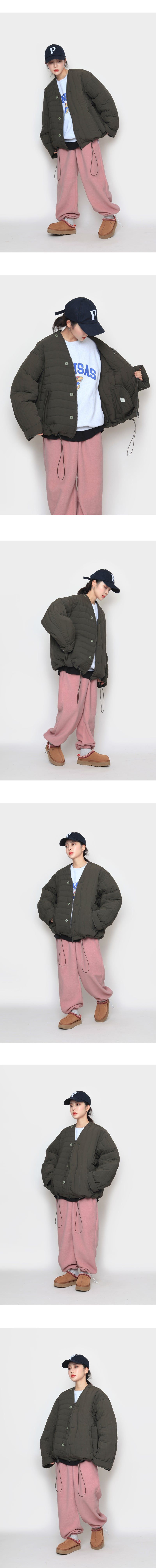 fleece embroidered string pants