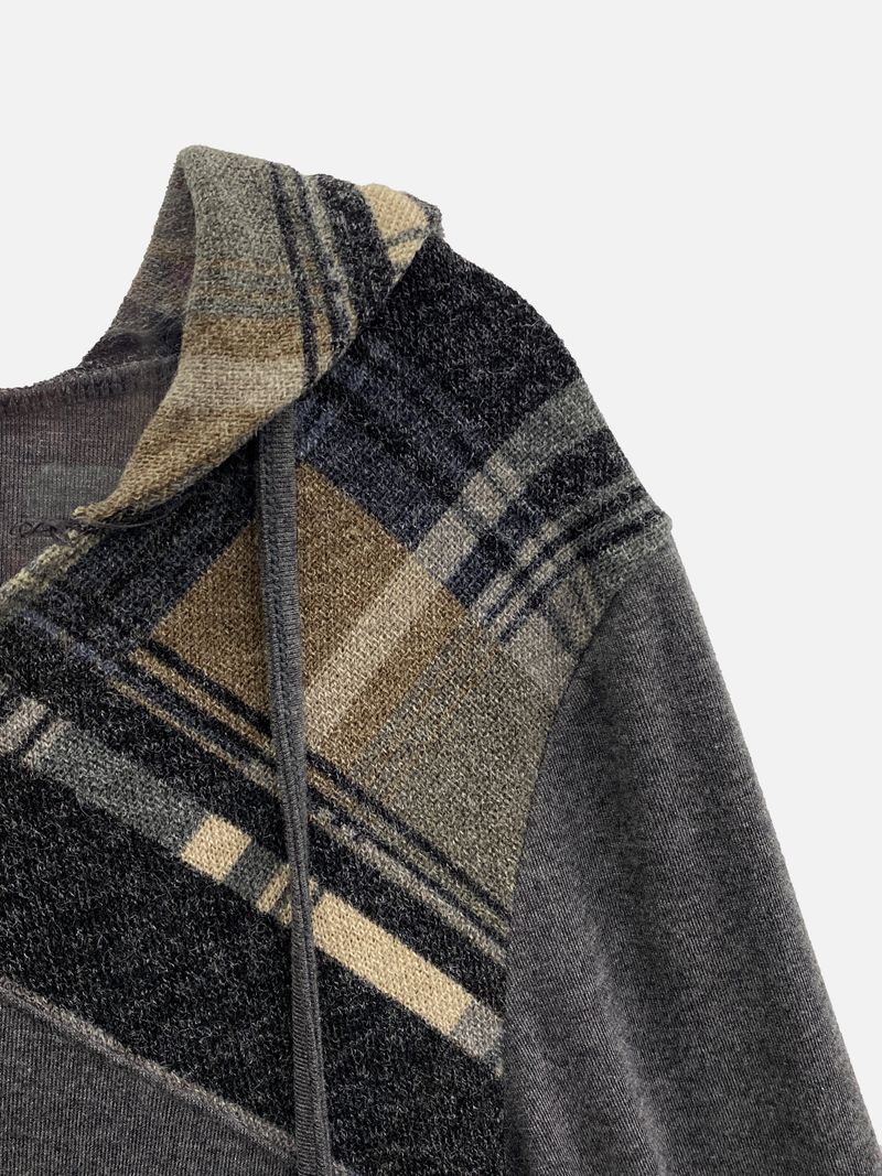 Mode Slim Fit Check Pattern Hoodie (2c)