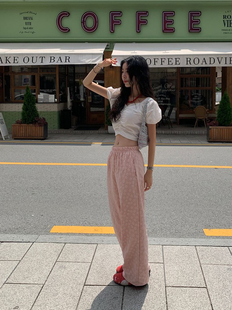 [MADE] PESTO FLOWER WIDE PANTS
