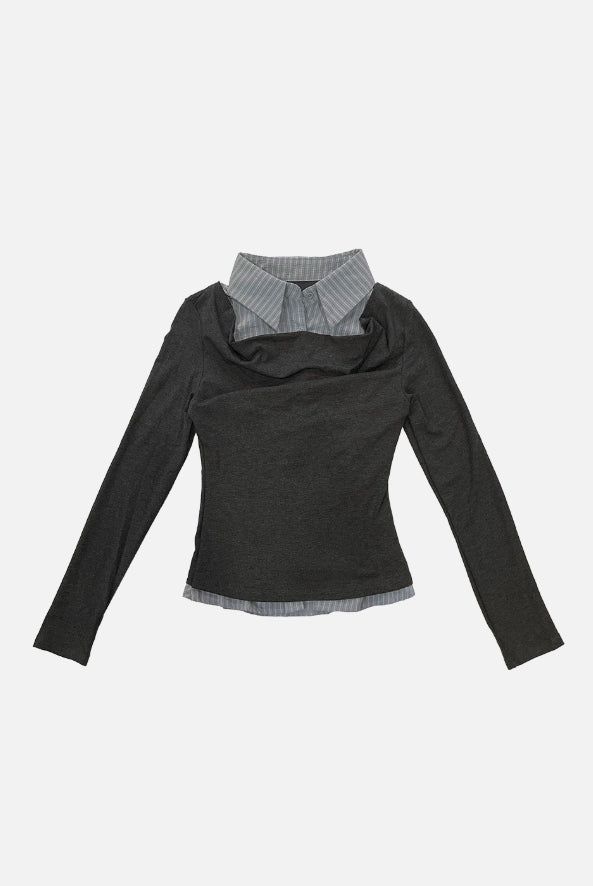 Layered cowl shirt tee