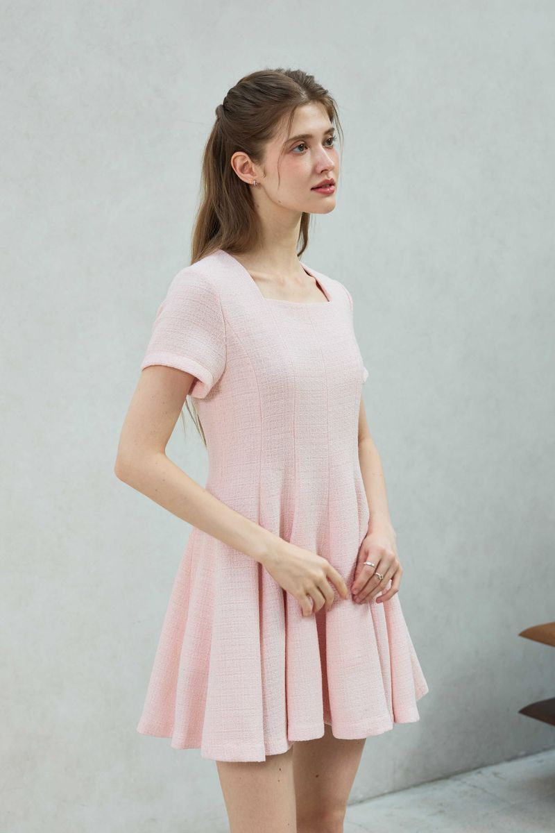 LANI TWEED DRESS / PINK