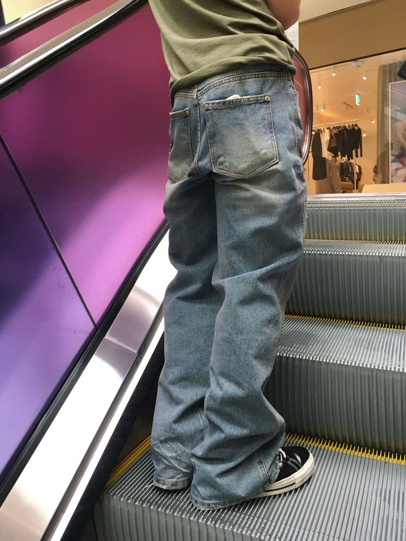 Saltine Semi-Flare Washed Denim Pants