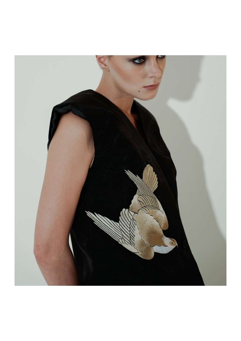 Embroidered Crinoline Tailored Dress