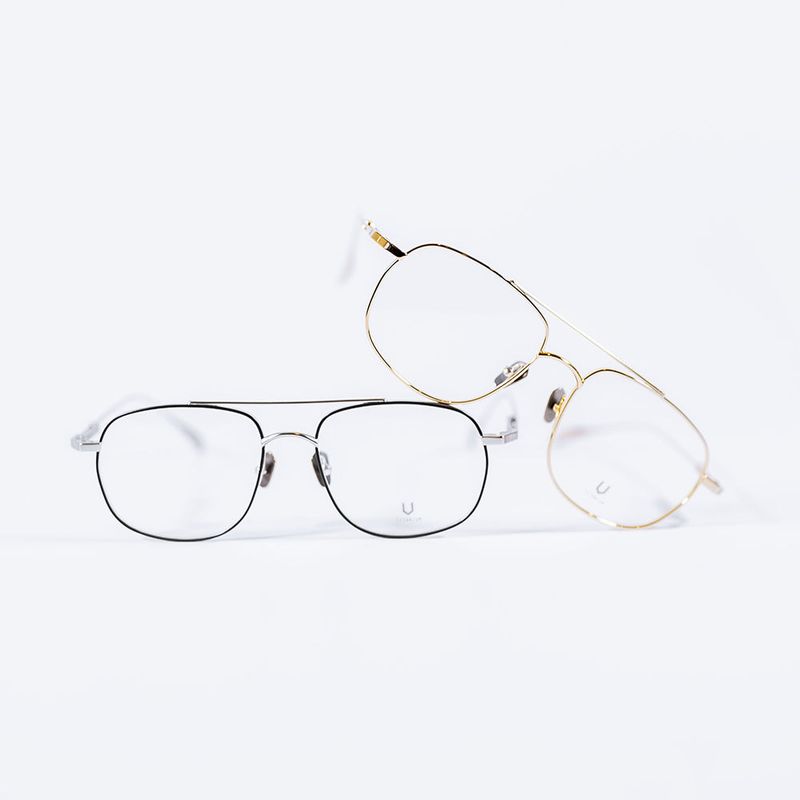 Knouun Square titanium glasses CODE. 102. G Silver