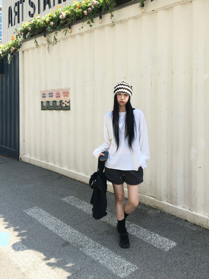 Milk Striped 3/4 Length Shorts (5c)