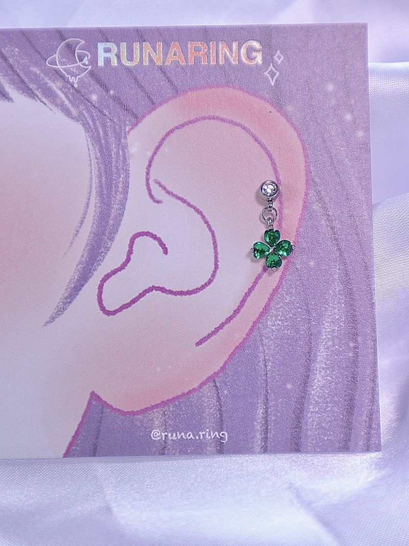 All surgical steel clover piercing