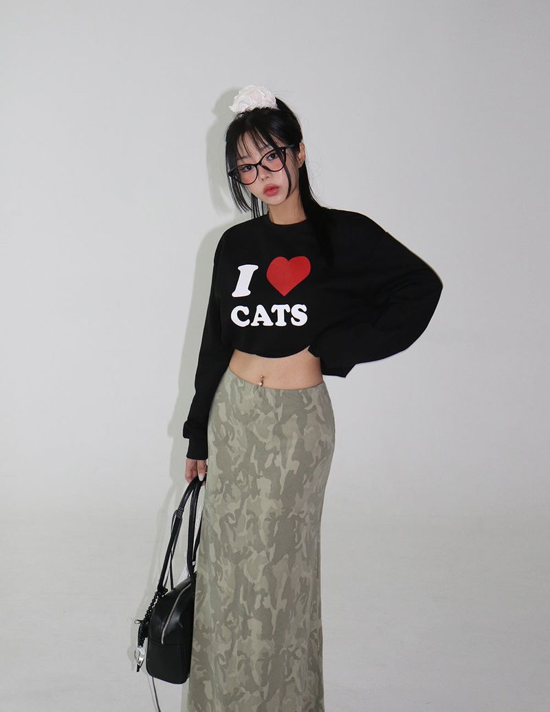 Camo Military Maxi Long Skirt