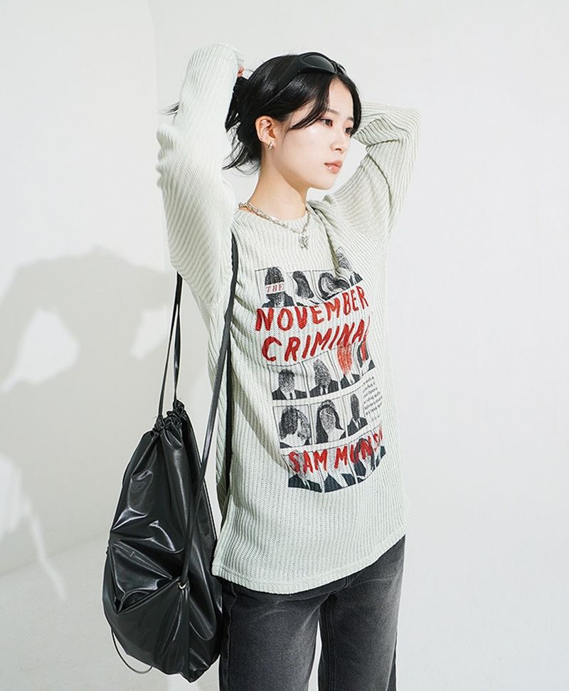 KIXI（キッシー）の「Scene Printing Slit Knit（Tops）」