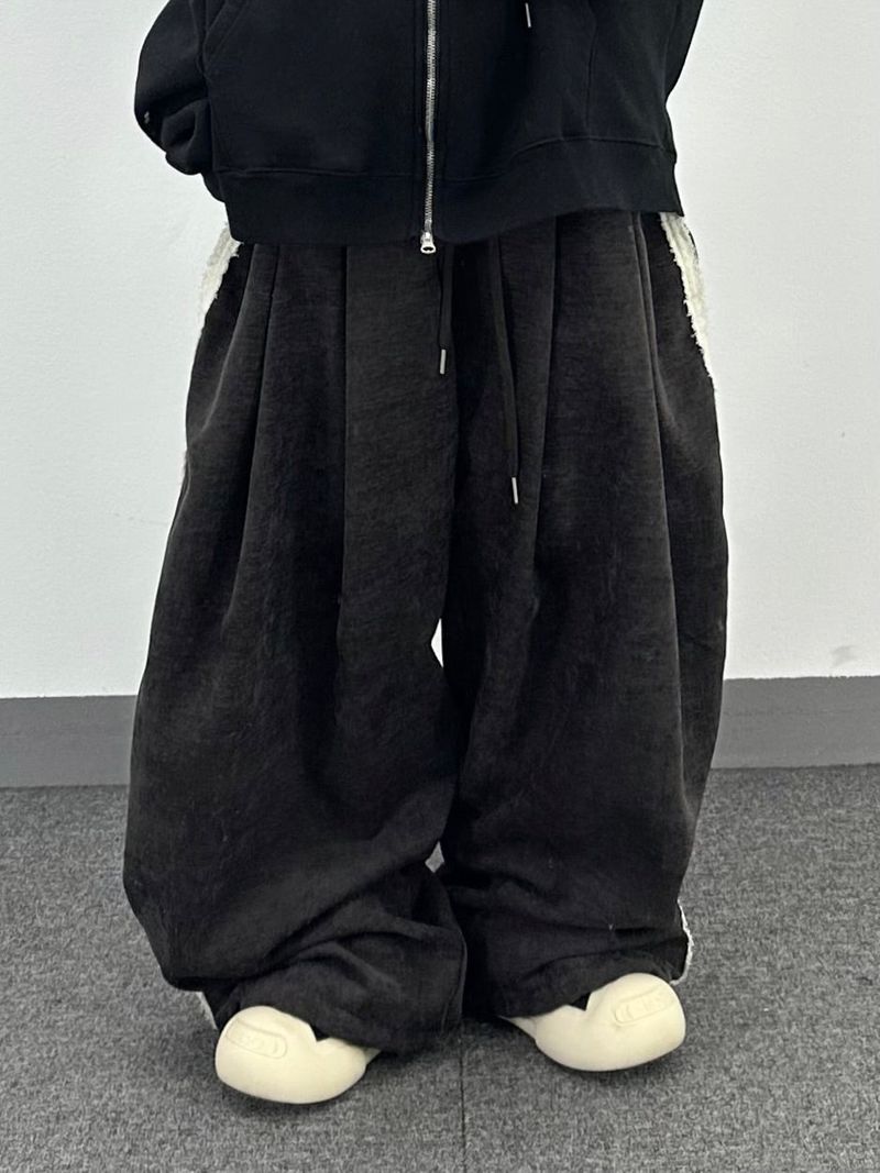 terry four pintuck pants