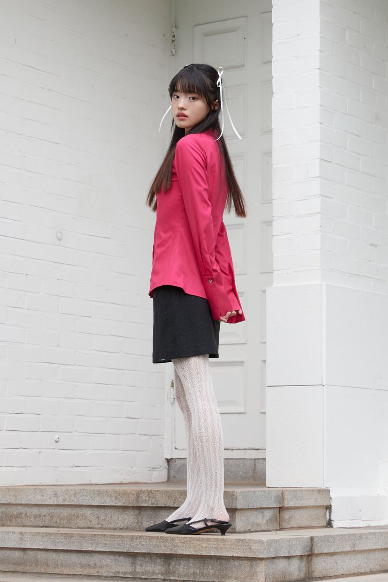 SLIM LINE CUFFS SHIRTS (PINK)