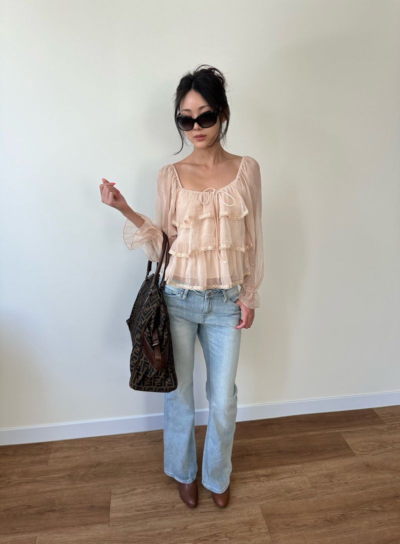soft bootcut denim pants
