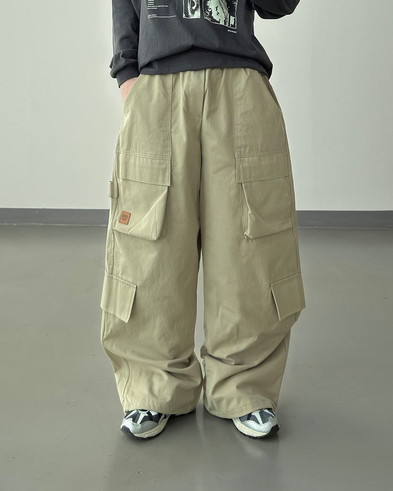 Utility Patch Wide Cargo Pants