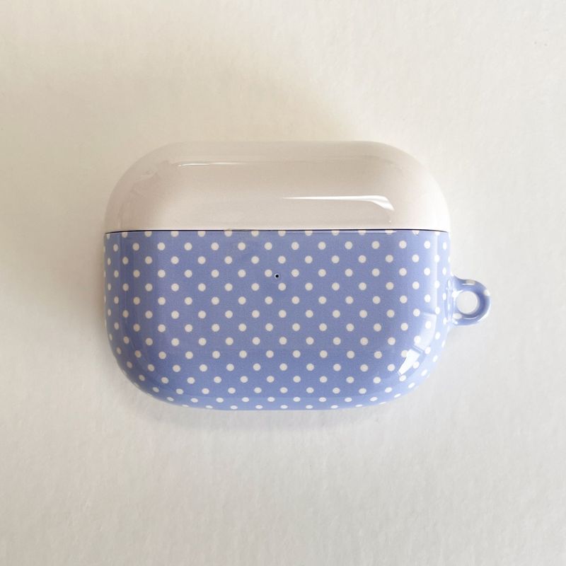 powder blue glossy hard airpods case