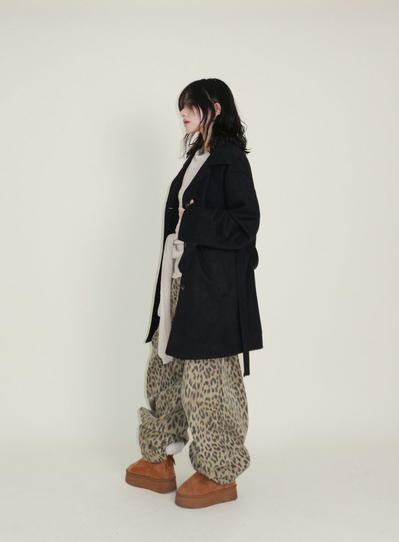(Leopard Item) Kiya leopard printed balloon-fit wide pants