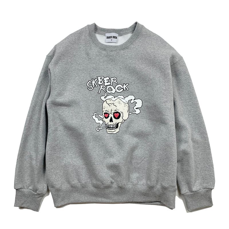 SK8ER ROCK（スケーターロック）の「SMOKING SKULL SWEAT SHIRT GRAY（Tops）」