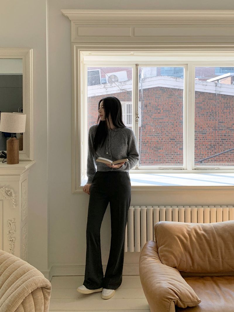 [MADE] [Wool Napping] Winter Warm Long Bootcut Slacks