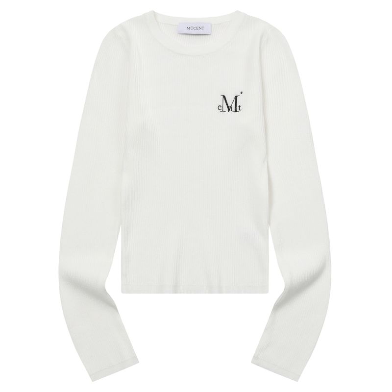 GREAVE R-NECK CROP RIB KNIT (5COLOR)