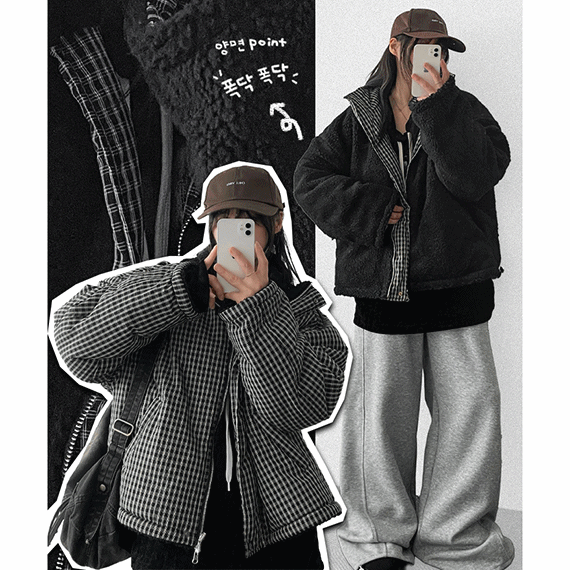 hijjoo(ハイチュー)の「Mons reversible wool checkered padded jumper(Jackets/Outerwear)」