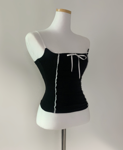 Verena Ribbon Lace Top (black)