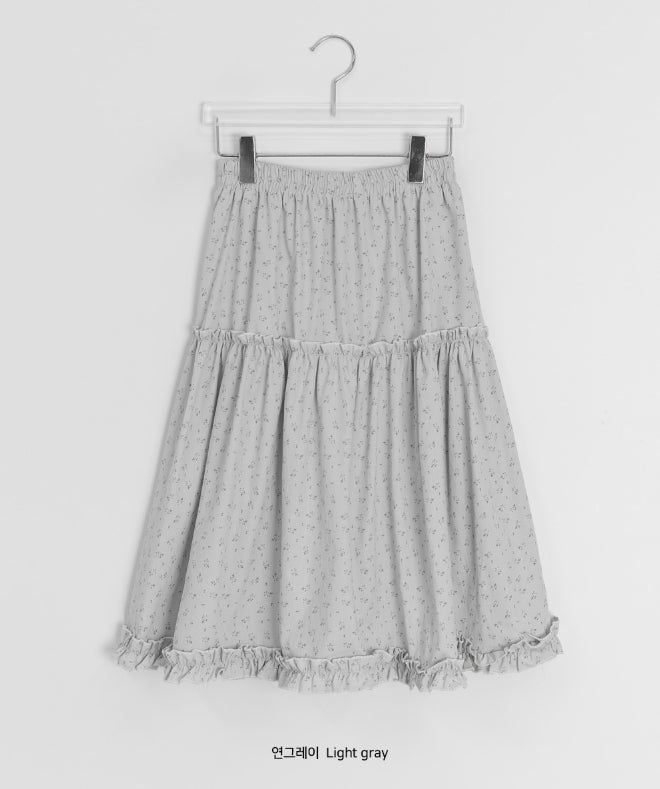 Bihina Flower Shirring Long Skirt