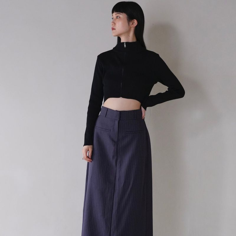 zip cropped knit
