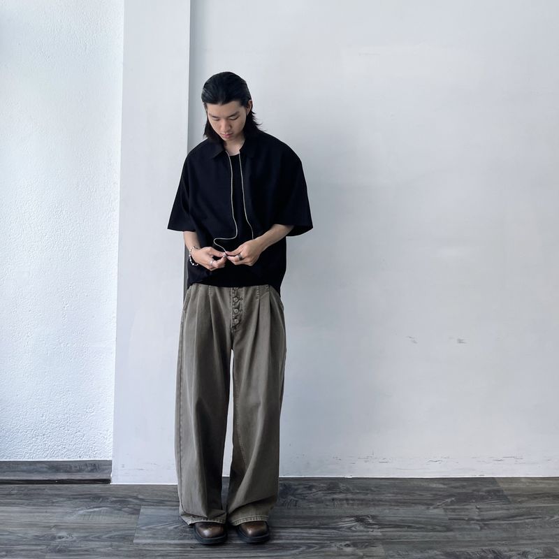 Two-Way Zip Relaxed Shirt