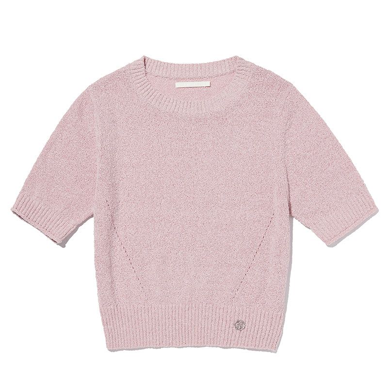 COLLECTION HALF SLEEVE CROP KNIT [PINK]