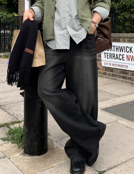 LOOKPLE（ルックプル）の「Jaypres 2502 Tinted Washed Denim Wide Pants（Pants）」
