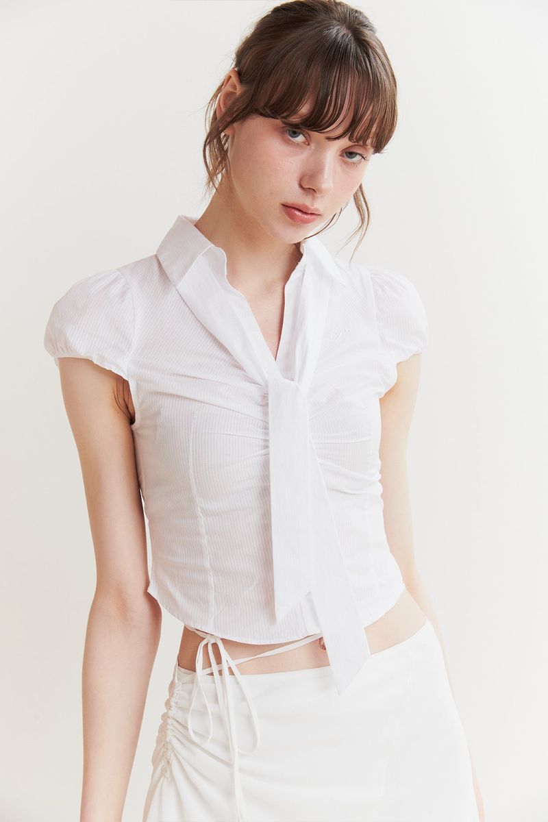 JADE SCARF SHIRT white