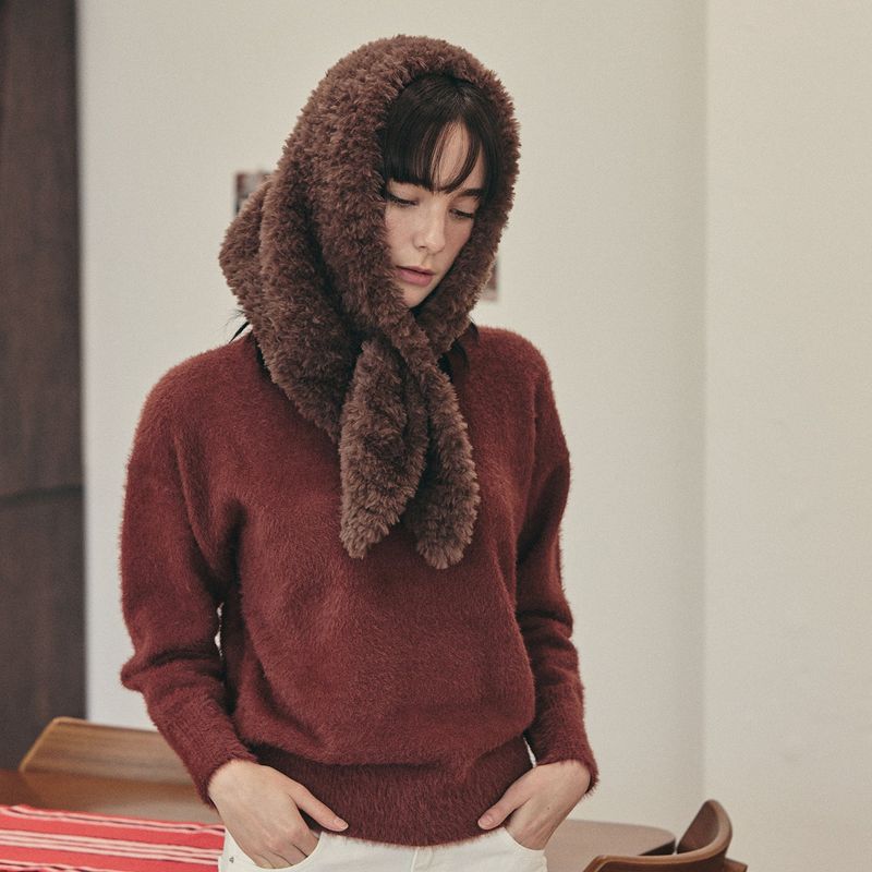 Label Fur Bandana / Brown