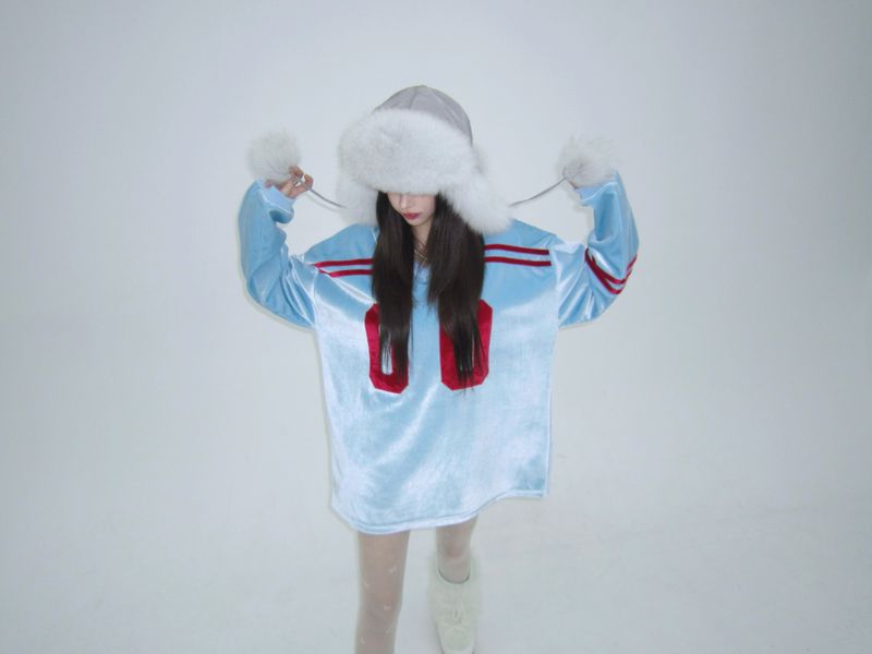 Ribbon velvet rugby-T