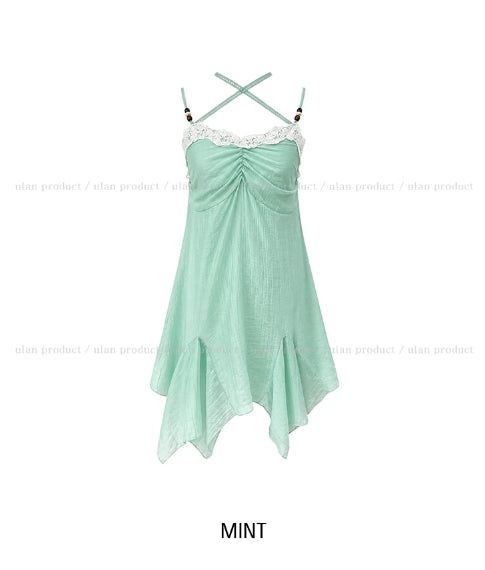 Moi Beads Halter Lace One Piece