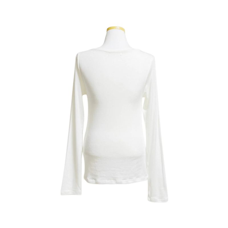 (3color) Rose Appliqué Wool Long Sleeve Tee