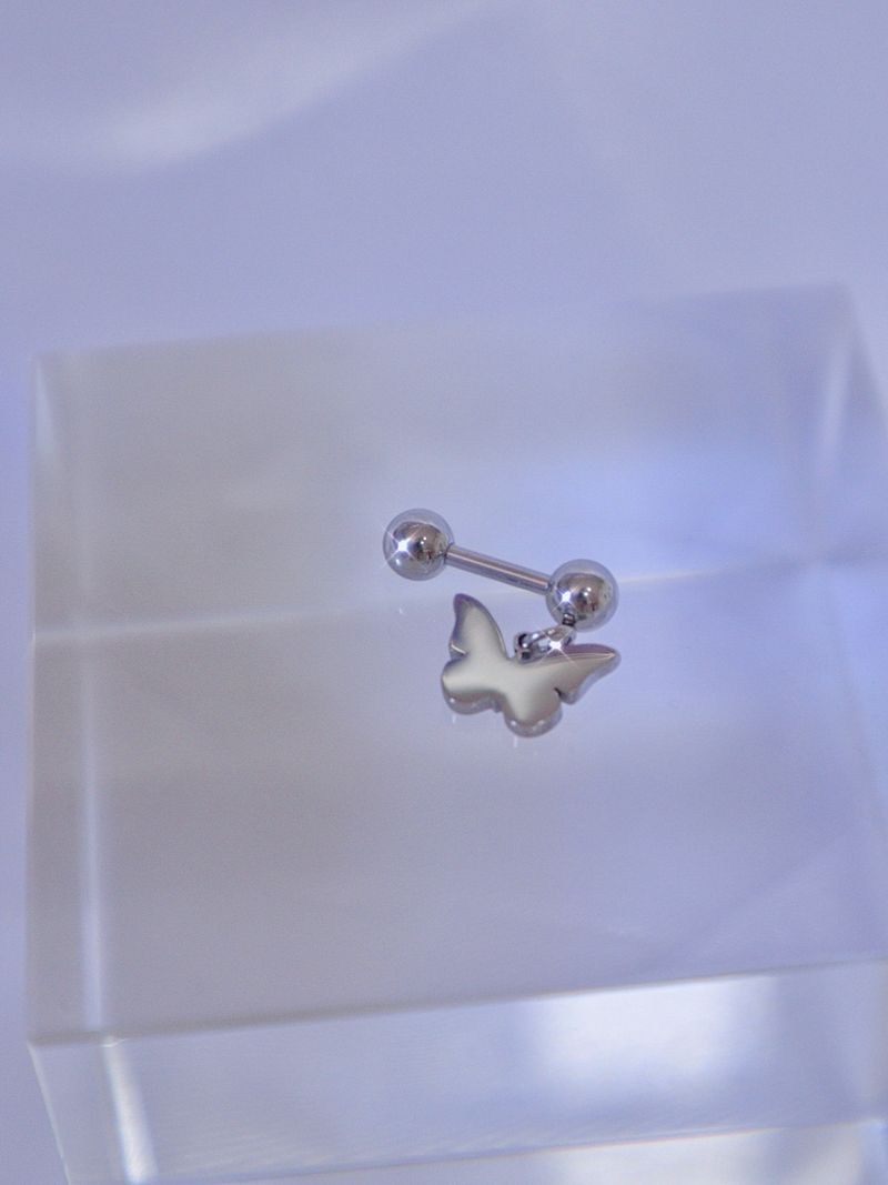 All surgical steel simple butterfly piercing