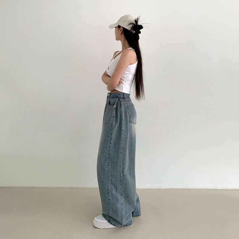 [BELLIDE MADE] サイドフォールディングワイドデニムパンツ