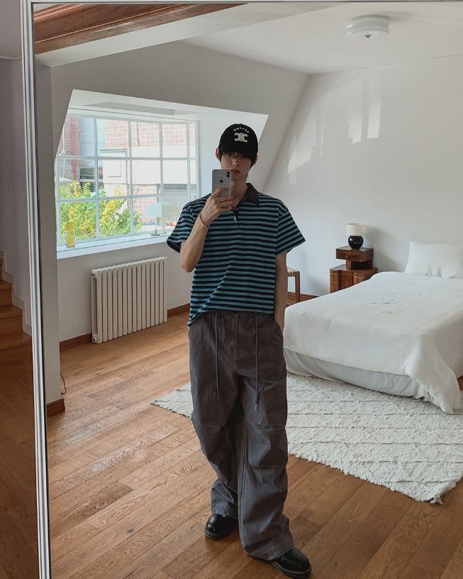 Draw Wash Parachute Wide Pants