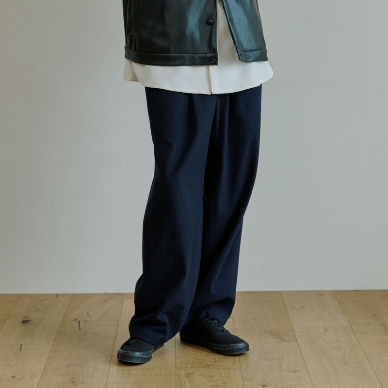 malen（マレン）の「unisex one tuck pants navy（Pants）」