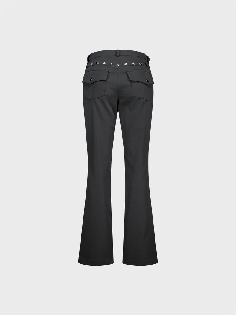  Eyelet Bootcut Pants_Charcoal